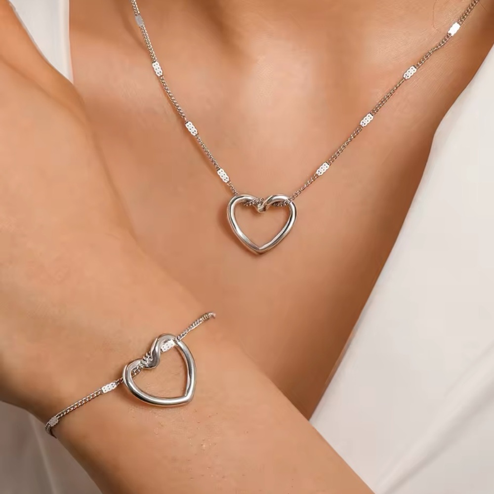 Sterling Silver Heart Jewelry Set